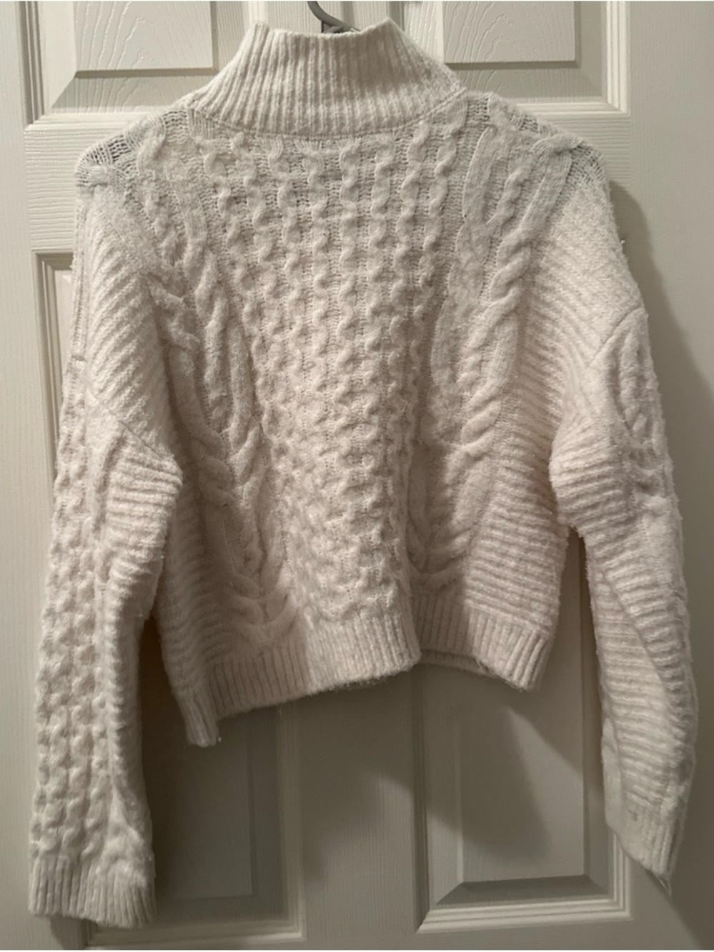Target White Cable Knit Turtleneck Sweater